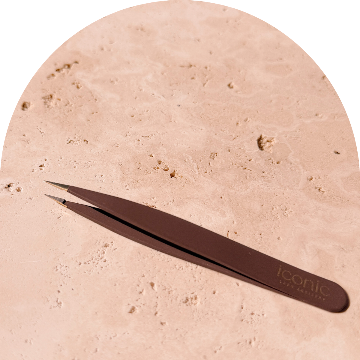 Chocolate Pointed Tip Brow Tweezers