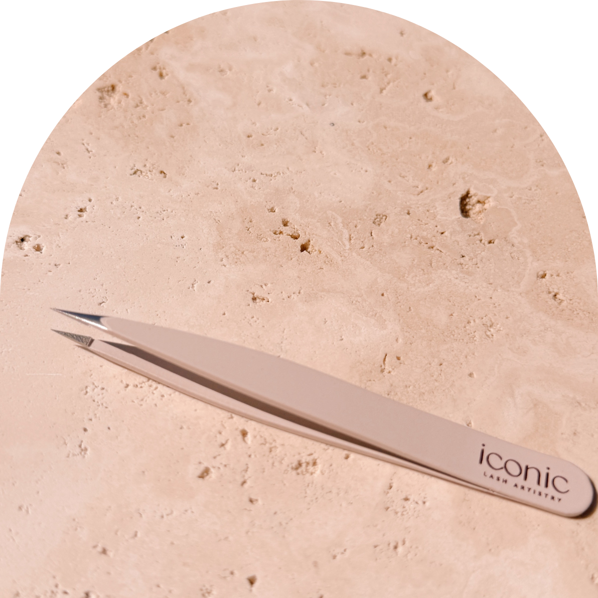 Oatmeal Pointed Tip Brow Tweezers
