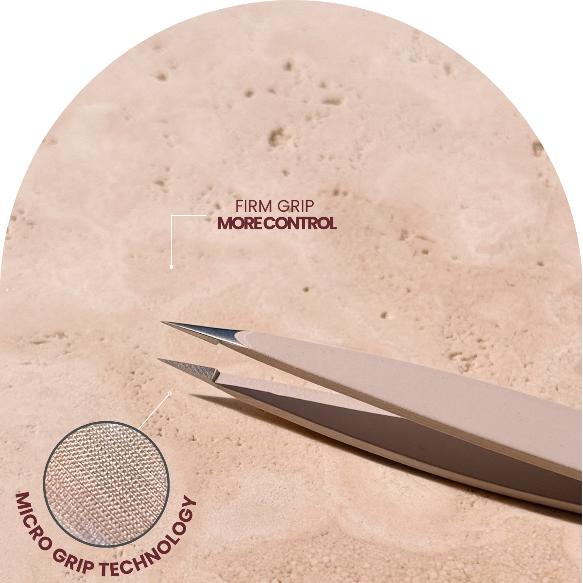 Oatmeal Pointed Tip Brow Tweezers